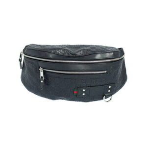 Gucci Guccissima Leather Web Belt Bag Black
